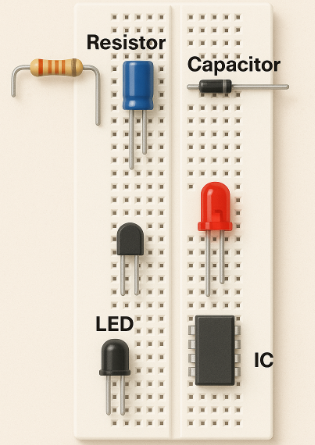 Components Used on a Breadboard
